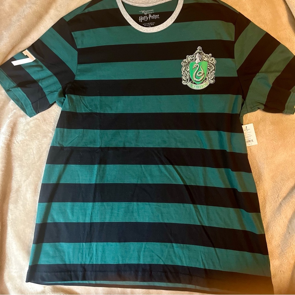 Harry Potter Universal Studios Slytherin Striped Crewneck Shirt Size 2X Unis…